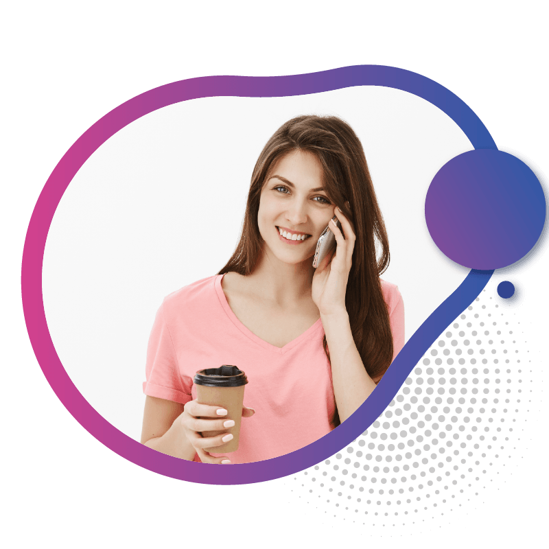 Happy customer using mobile network for clear calls and fast data.